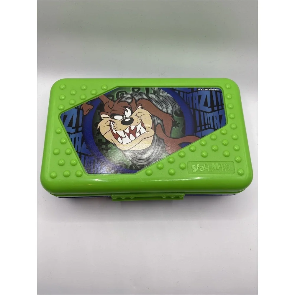 Vintage Taz Looney Tunes Pencil Box Spacemaker Warner Bros & Ruler‎